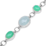 15.67 Carat Genuine Multi Stone .925 Sterling Silver Bracelet