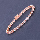 8.95 Carat Genuine Morganite and White Diamond 14K Rose Gold Bracelet