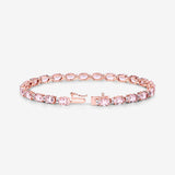 8.95 Carat Genuine Morganite and White Diamond 14K Rose Gold Bracelet