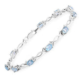 5.10 Carat Genuine Blue Topaz .925 Sterling Silver Bracelet