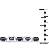 7.41 Carat Genuine Black Sapphire .925 Sterling Silver Bracelet