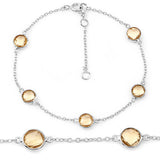 3.50 Carat Genuine Citrine .925 Sterling Silver Bracelet