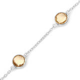 3.50 Carat Genuine Citrine .925 Sterling Silver Bracelet
