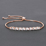 0.89 Carat Genuine Morganite and White Topaz .925 Sterling Silver Bracelet