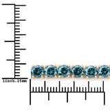 14.33 Carat Genuine Blue Diamond 14K Yellow Gold Bracelet
