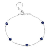 1.50 Carat Genuine Blue Sapphire .925 Sterling Silver Bracelet