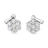 14KT White Gold 1/2 cttw Diamond Floral Cluster Pendant Necklace (HI, SI2-I1)