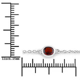 2.25 Carat Genuine Garnet .925 Sterling Silver Bracelet