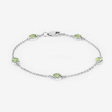 1.75 Carat Genuine Peridot .925 Sterling Silver Bracelet