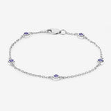 0.50 Carat Genuine Tanzanite .925 Sterling Silver Bracelet