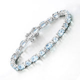 10.06 Carat Genuine Aquamarine .925 Sterling Silver Bracelet