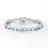 10.06 Carat Genuine Aquamarine .925 Sterling Silver Bracelet