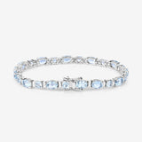 10.06 Carat Genuine Aquamarine .925 Sterling Silver Bracelet