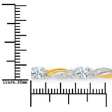 0.74 Carat Genuine Aquamarine and White Sapphire .925 Sterling Silver Bracelet
