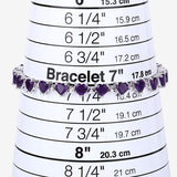 10.01 Carat Genuine Amethyst and White Diamond .925 Sterling Silver Bracelet