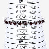 11.62 Carat Genuine Garnet and White Diamond .925 Sterling Silver Bracelet