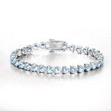 15.50 Carat Genuine Blue Topaz .925 Sterling Silver Bracelet