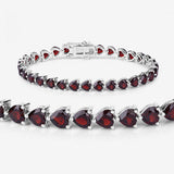 15.50 Carat Genuine Garnet .925 Sterling Silver Bracelet
