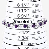 6.59 Carat Genuine Amethyst and White Diamond .925 Sterling Silver Bracelet