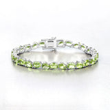 21.37 Carat Genuine Peridot .925 Sterling Silver Bracelet