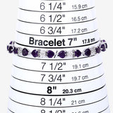 9.56 Carat Genuine Amethyst and White Diamond .925 Sterling Silver Bracelet