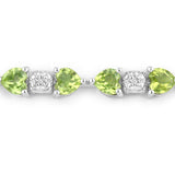 9.78 Carat Genuine Peridot and White Diamond .925 Sterling Silver Bracelet