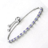 0.91 Carat Genuine Tanzanite .925 Sterling Silver Bracelet