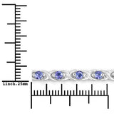 0.91 Carat Genuine Tanzanite .925 Sterling Silver Bracelet