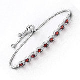 1.80 Carat Genuine Garnet .925 Sterling Silver Bracelet