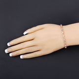 1.38 Carat Genuine Morganite and White Diamond .925 Sterling Silver Bracelet