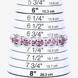 1.65 Carat Genuine Ruby and White Diamond .925 Sterling Silver Bracelet