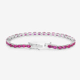 9.18 Carat Genuine Ruby 10K White Gold Bracelet