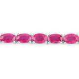 9.18 Carat Genuine Ruby 10K White Gold Bracelet