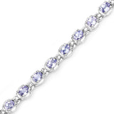 4.59 Carat Genuine Tanzanite .925 Sterling Silver Bracelet