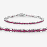4.44 Carat Genuine Ruby .925 Sterling Silver Bracelet