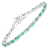 3.24 Carat Genuine Zambian Emerald .925 Sterling Silver Bracelet