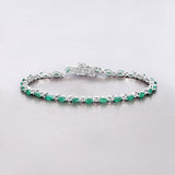 3.24 Carat Genuine Zambian Emerald .925 Sterling Silver Bracelet