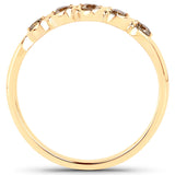 0.19 Carat Genuine Champagne Diamond 14K Yellow Gold Ring (I1-I2)