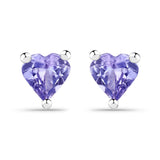 0.90 Carat Genuine Tanzanite .925 Sterling Silver Earrings