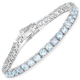 12.48 Carat Genuine Blue Topaz .925 Sterling Silver Bracelet