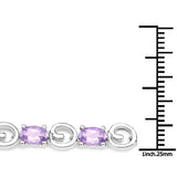 6.88 Carat Genuine Amethyst .925 Sterling Silver Bracelet