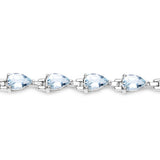 7.00 Carat Genuine Aquamarine .925 Sterling Silver Bracelet