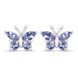 0.60 Carat Genuine Tanzanite .925 Sterling Silver Earrings