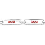 2.52 Carat Genuine Orange Sapphire .925 Sterling Silver Bracelet