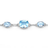 20.70 Carat Genuine Blue Topaz .925 Sterling Silver Bracelet