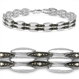 0.22 Carat Genuine Champagne Diamond .925 Sterling Silver Bracelet