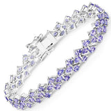 12.04 Carat Genuine Tanzanite .925 Sterling Silver Bracelet