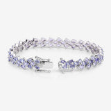 12.04 Carat Genuine Tanzanite .925 Sterling Silver Bracelet