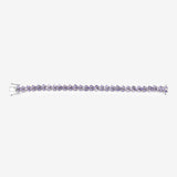 12.04 Carat Genuine Tanzanite .925 Sterling Silver Bracelet