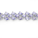12.04 Carat Genuine Tanzanite .925 Sterling Silver Bracelet